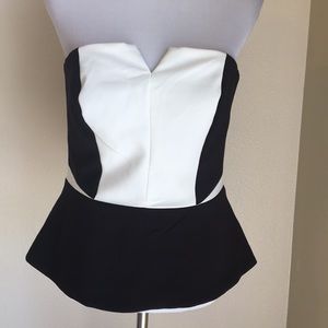 H&M Strapless Peplum Top